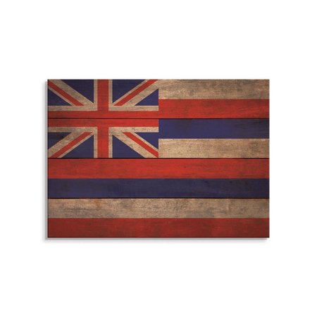 WILE E. WOOD 20 x 14 in. Hawaii State Flag Wood Art FLHI-2014